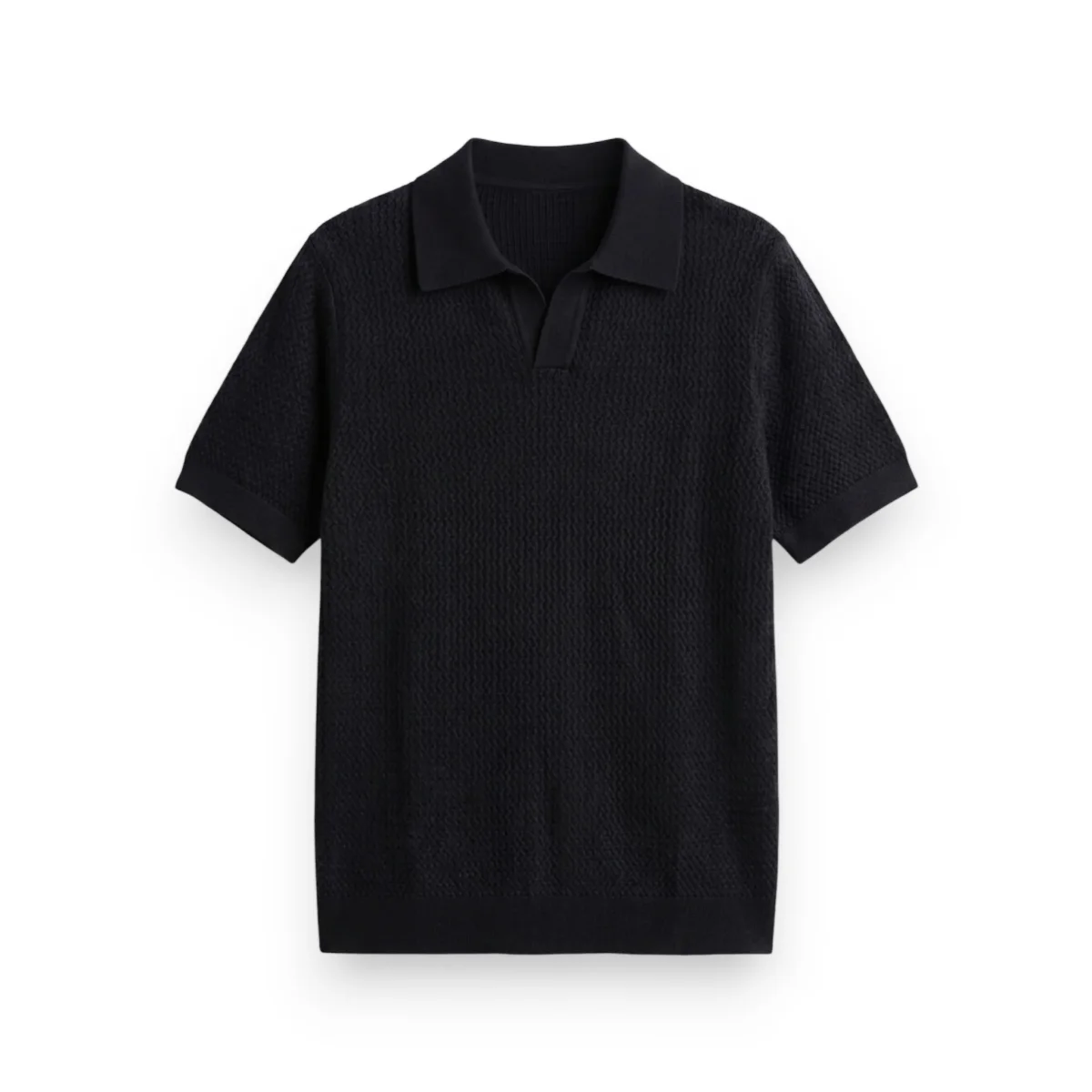 1.jpg Black Knit Polo - Image 1