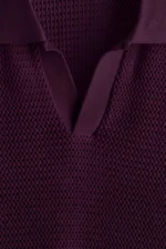 Dark Burgundy Knit Polo - Image 2