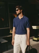 Blue Knit Polo - Image 3