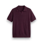 Dark Burgundy Knit Polo