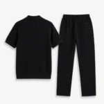 STWD Signature Knit Polo & Trouser Set – Black - Image 2